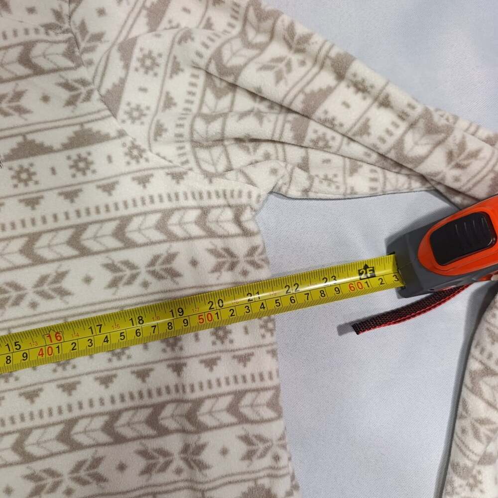 Avalanche Fleece Pullover Size XL Beige Fair Isle 1/4 Zip - Picture 4 of 8